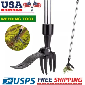 Outdoor Weeder Stand Up Weed Puller Tool Claw Garden Root Remover Killer Easy US